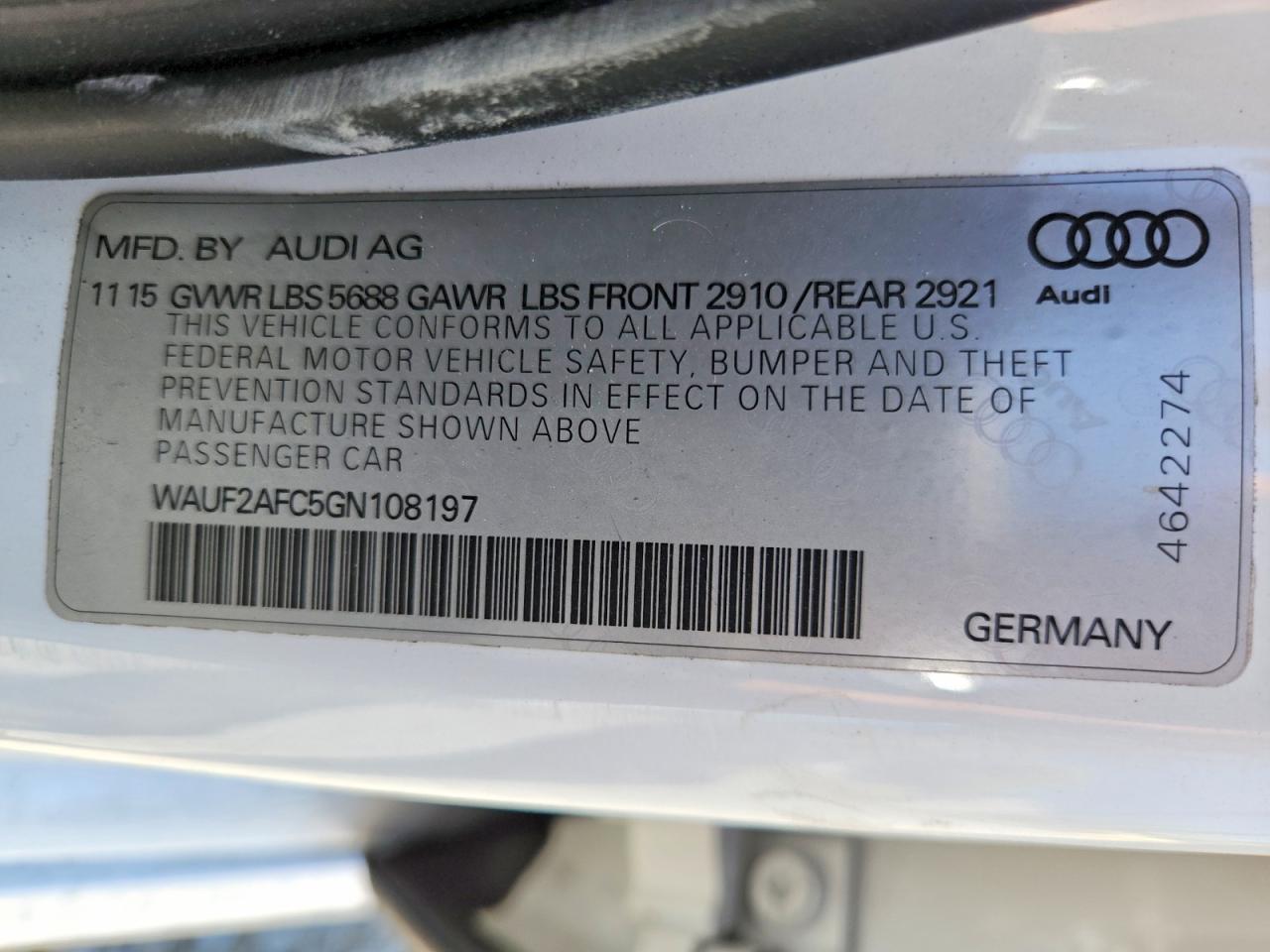 2016 AUDI S6 PREMIUM PLUS photo 12