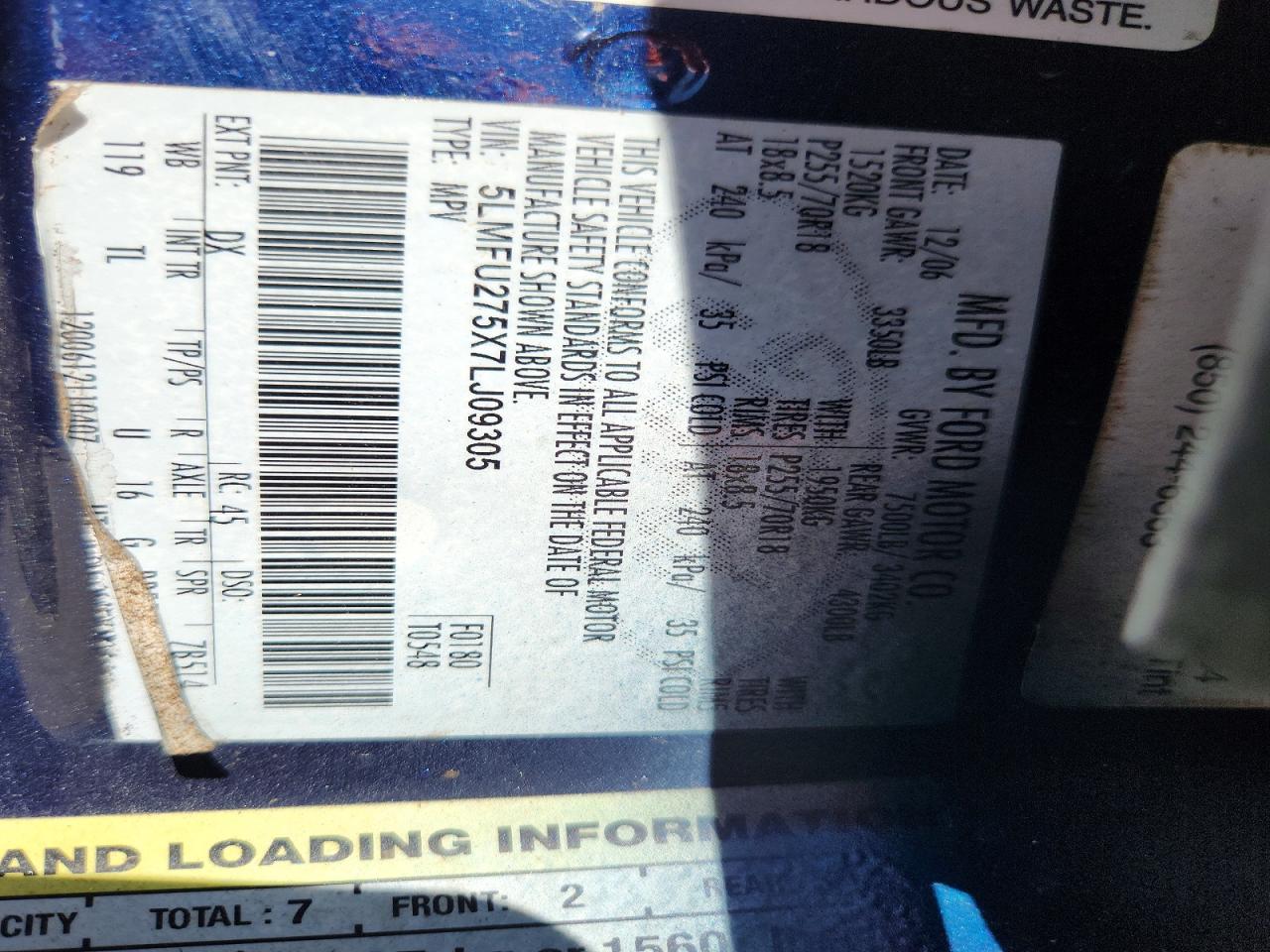 2007 LINCOLN NAVIGATOR photo 25