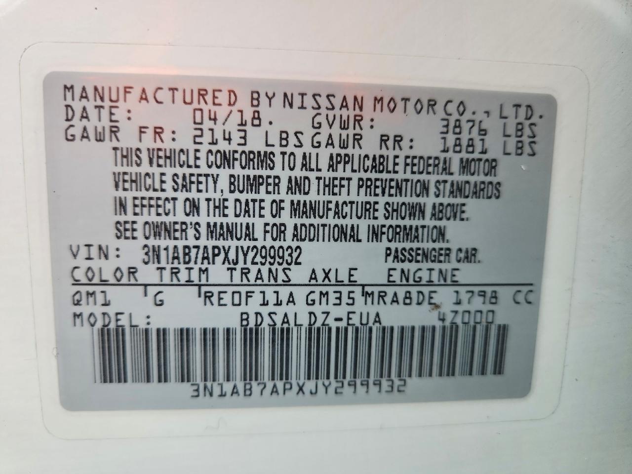 2018 NISSAN SENTRA SV photo 13