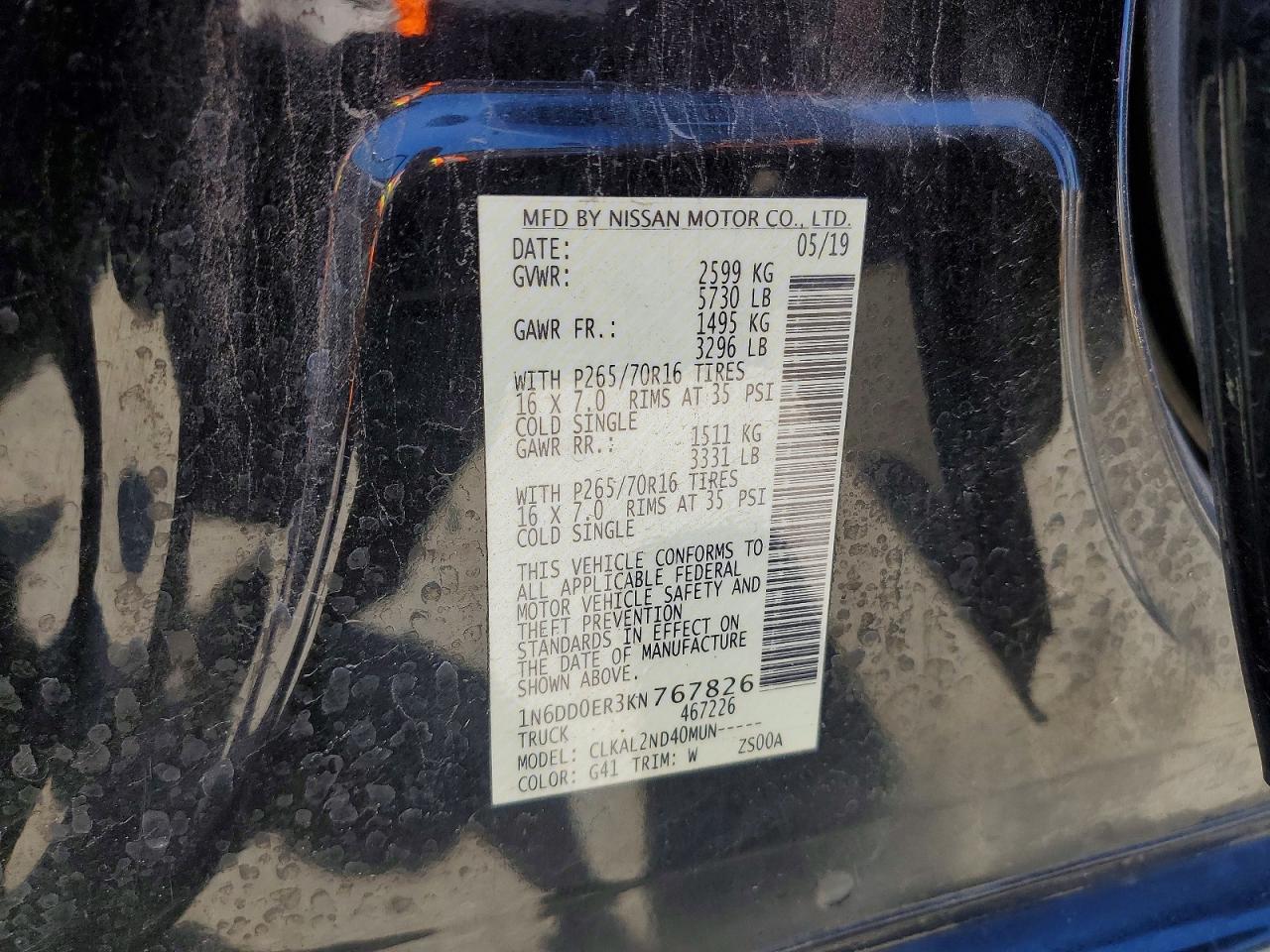 2019 NISSAN FRONTIER SV photo 12