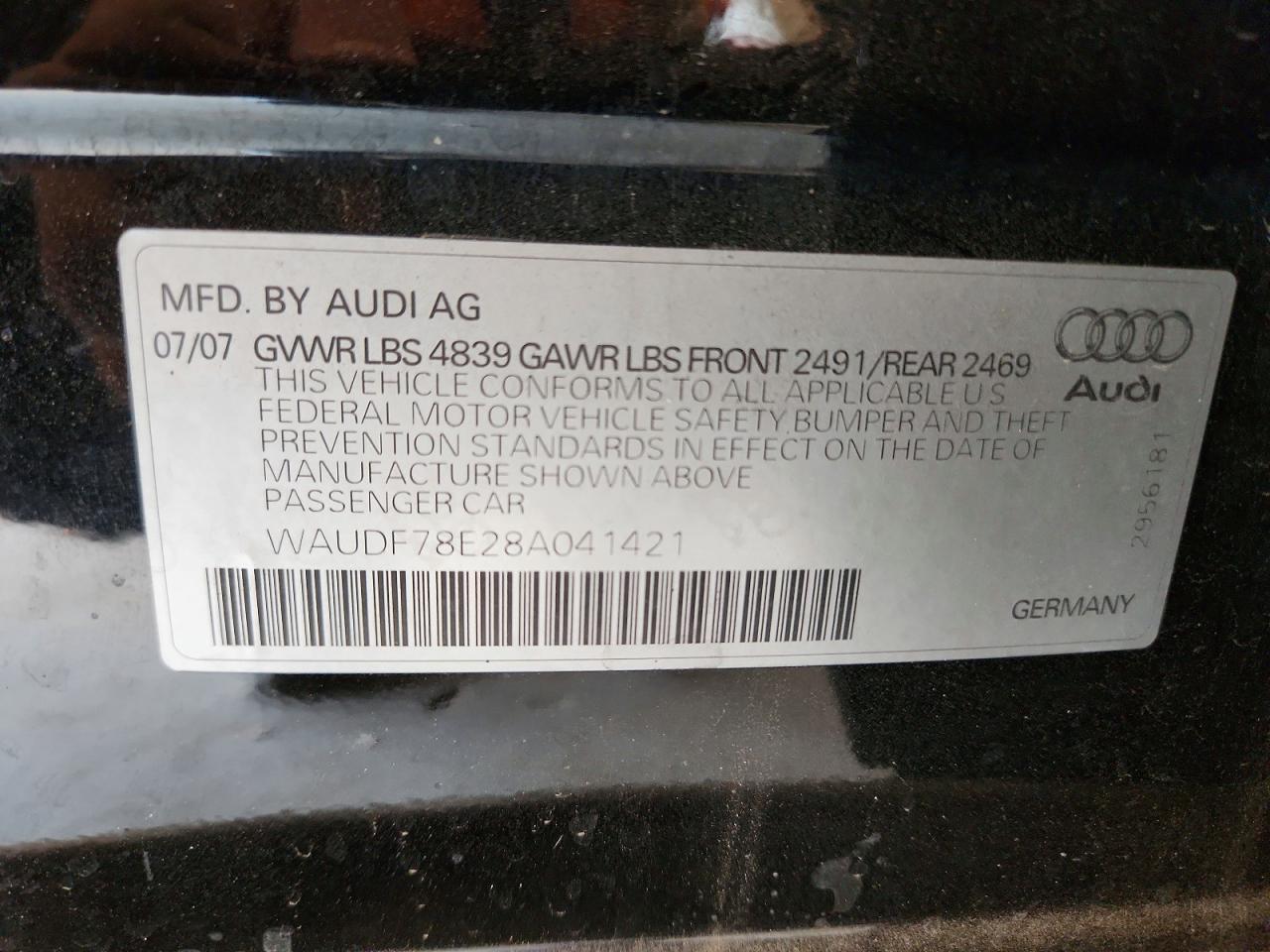 2008 AUDI A4 2.0T QUATTRO photo 23
