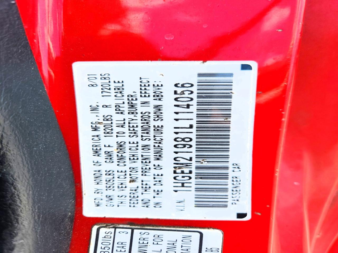 2001 HONDA CIVIC SI photo 34