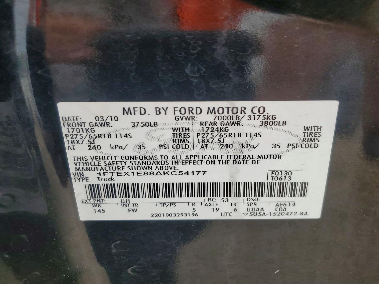 2010 FORD F150 SUPER CAB photo 34