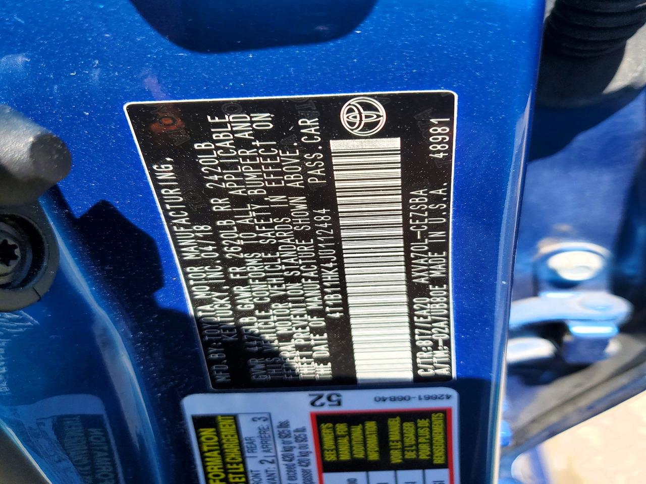 2018 TOYOTA CAMRY SE photo 34