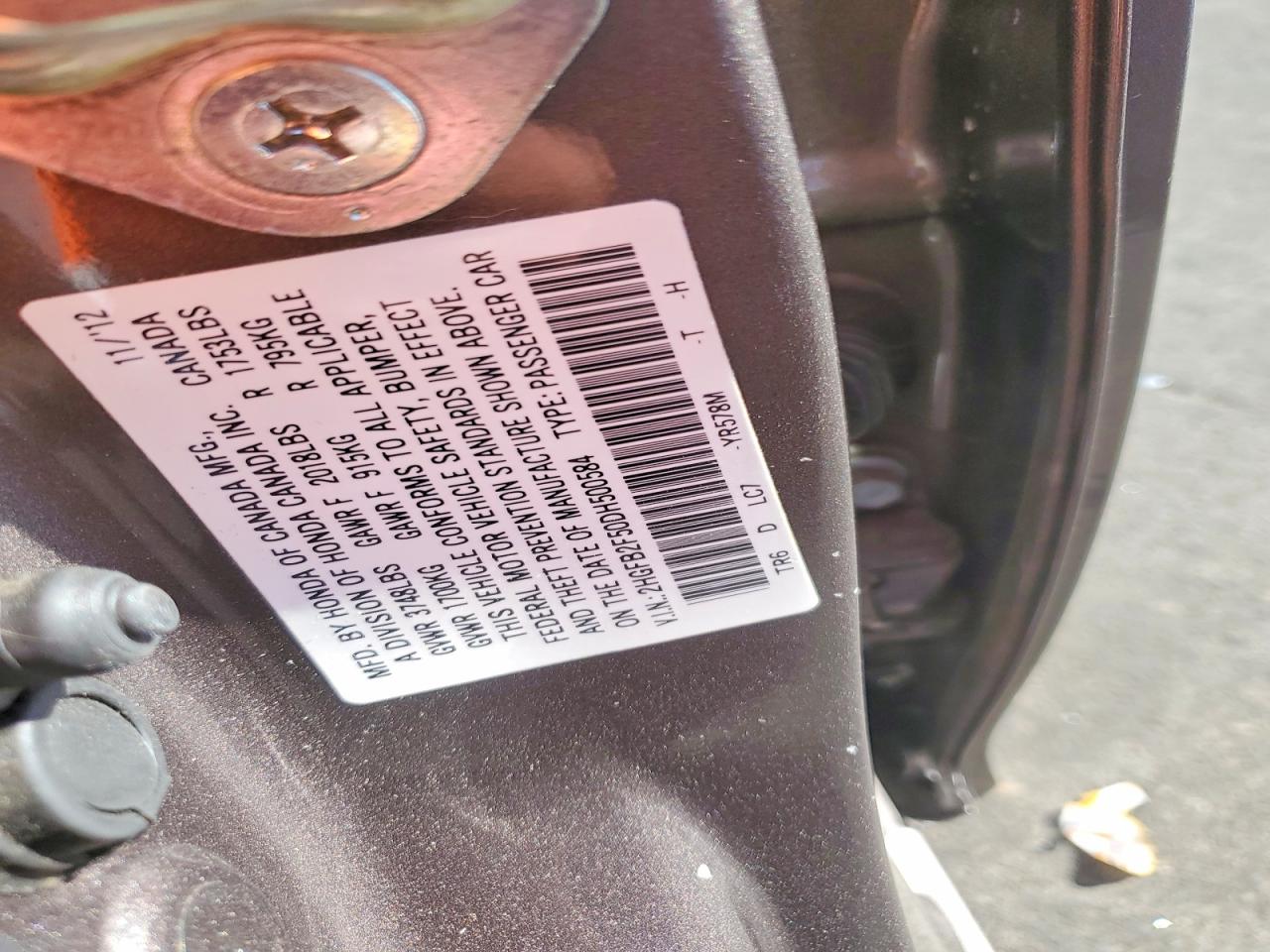 2013 HONDA CIVIC LX photo 34