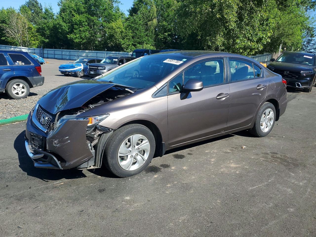 2013 HONDA CIVIC LX — FRONT END damage — photo 1