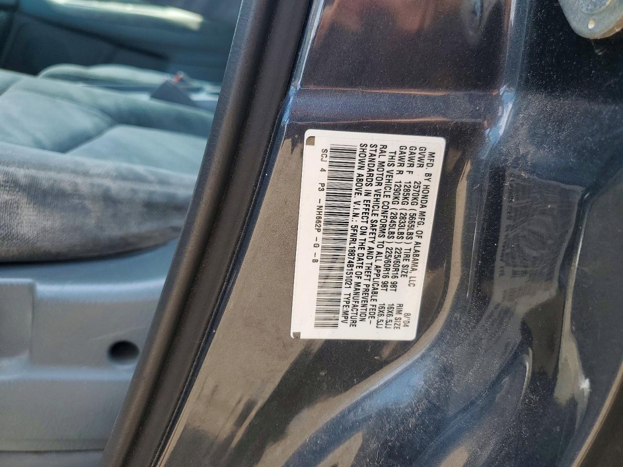 2004 HONDA ODYSSEY EX photo 25
