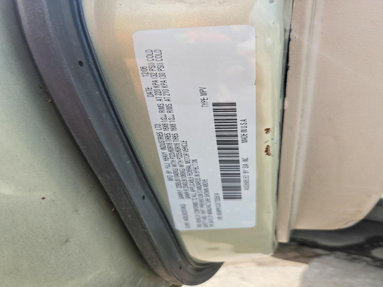 2007 SUBARU OUTBACK OUTBACK 2.5I photo 25