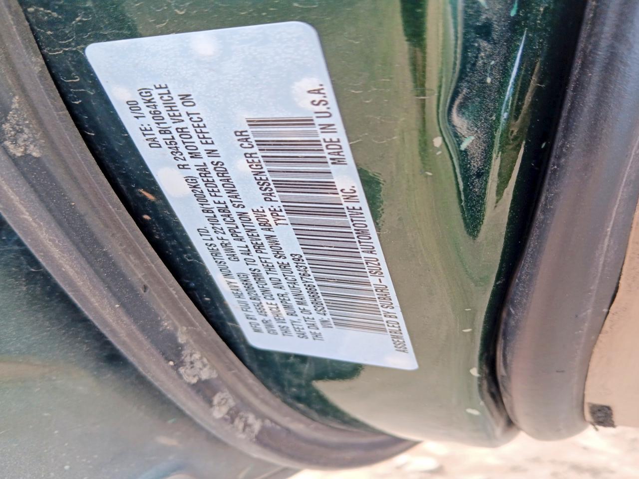 2000 SUBARU LEGACY OUTBACK LIMITED photo 34