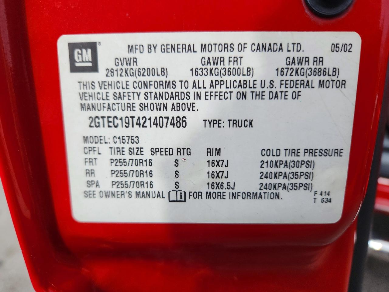 2002 GMC NEW SIERRA C1500 photo 34