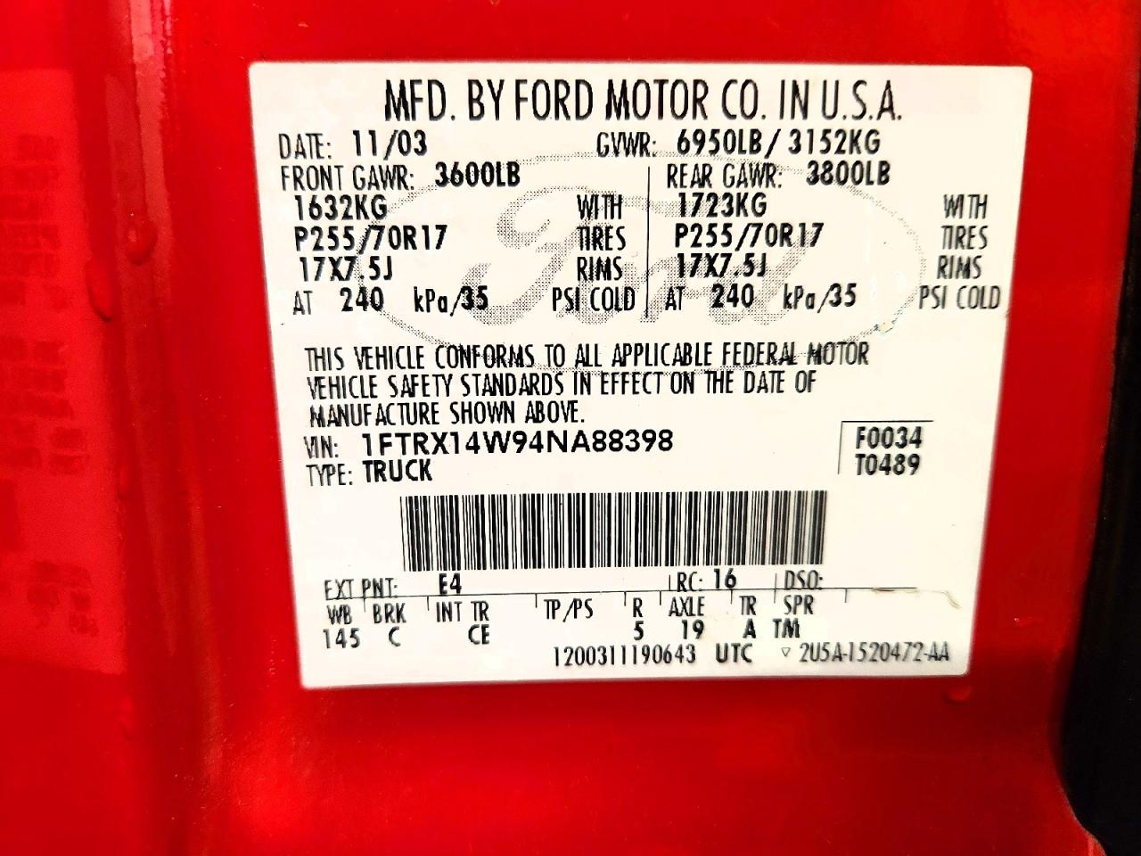 2004 FORD F150 photo 37