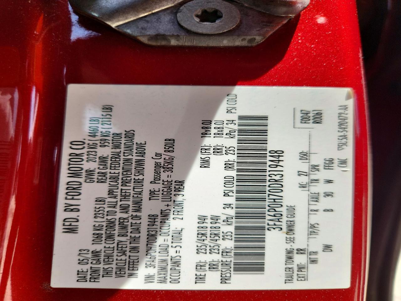 2013 FORD FUSION SE photo 23