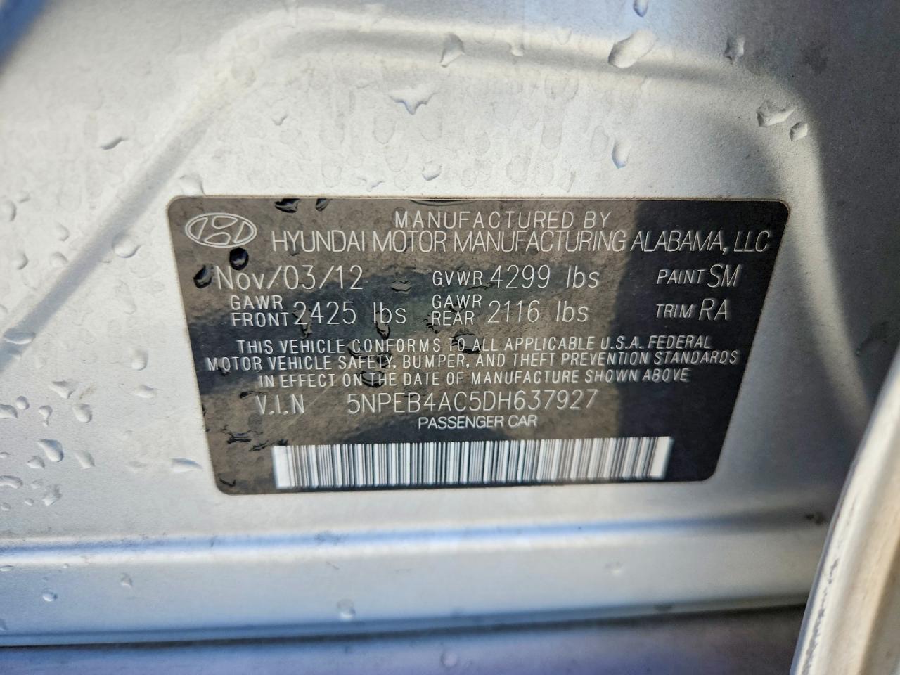 2013 HYUNDAI SONATA GLS photo 23