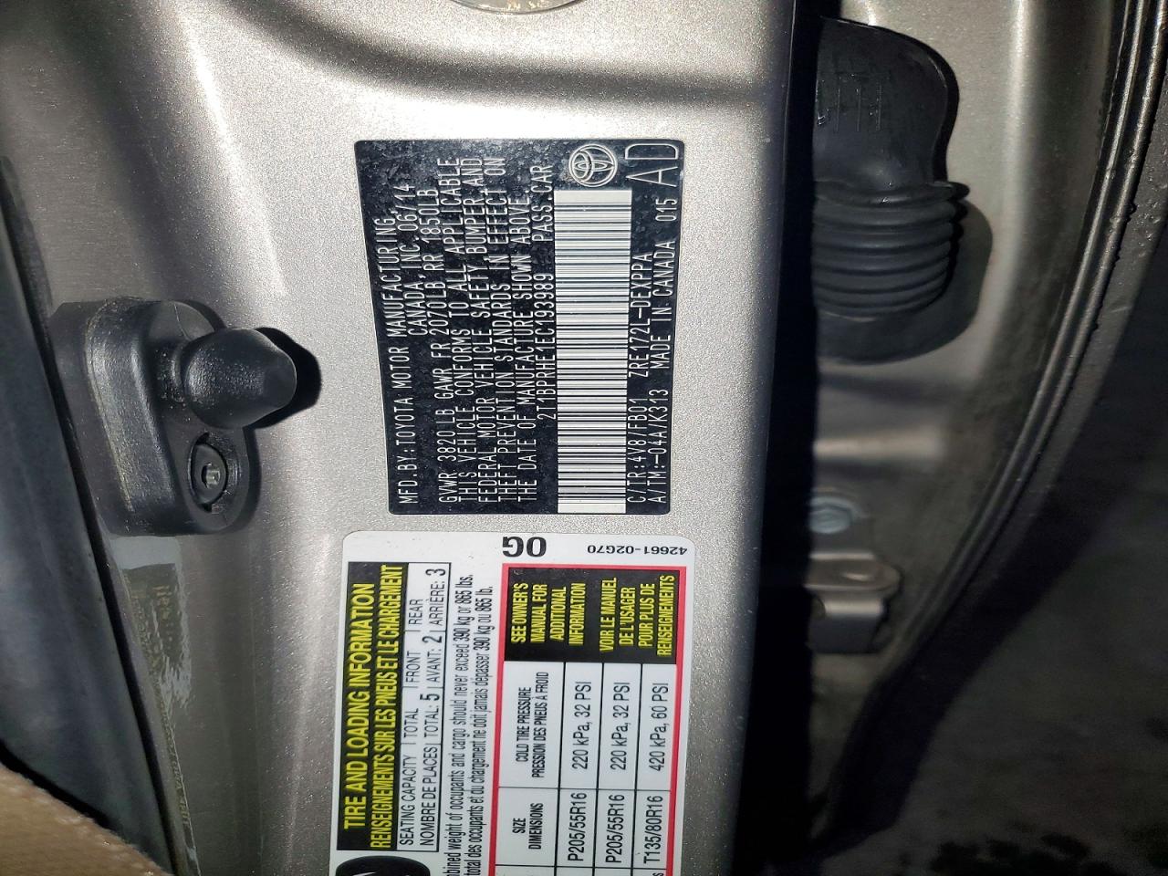 2014 TOYOTA COROLLA LE ECO PLUS photo 23
