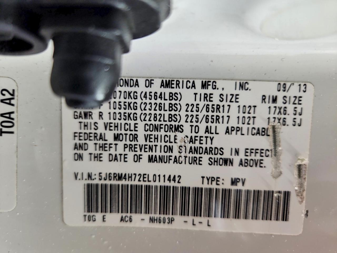 2014 HONDA CR-V EXL photo 23