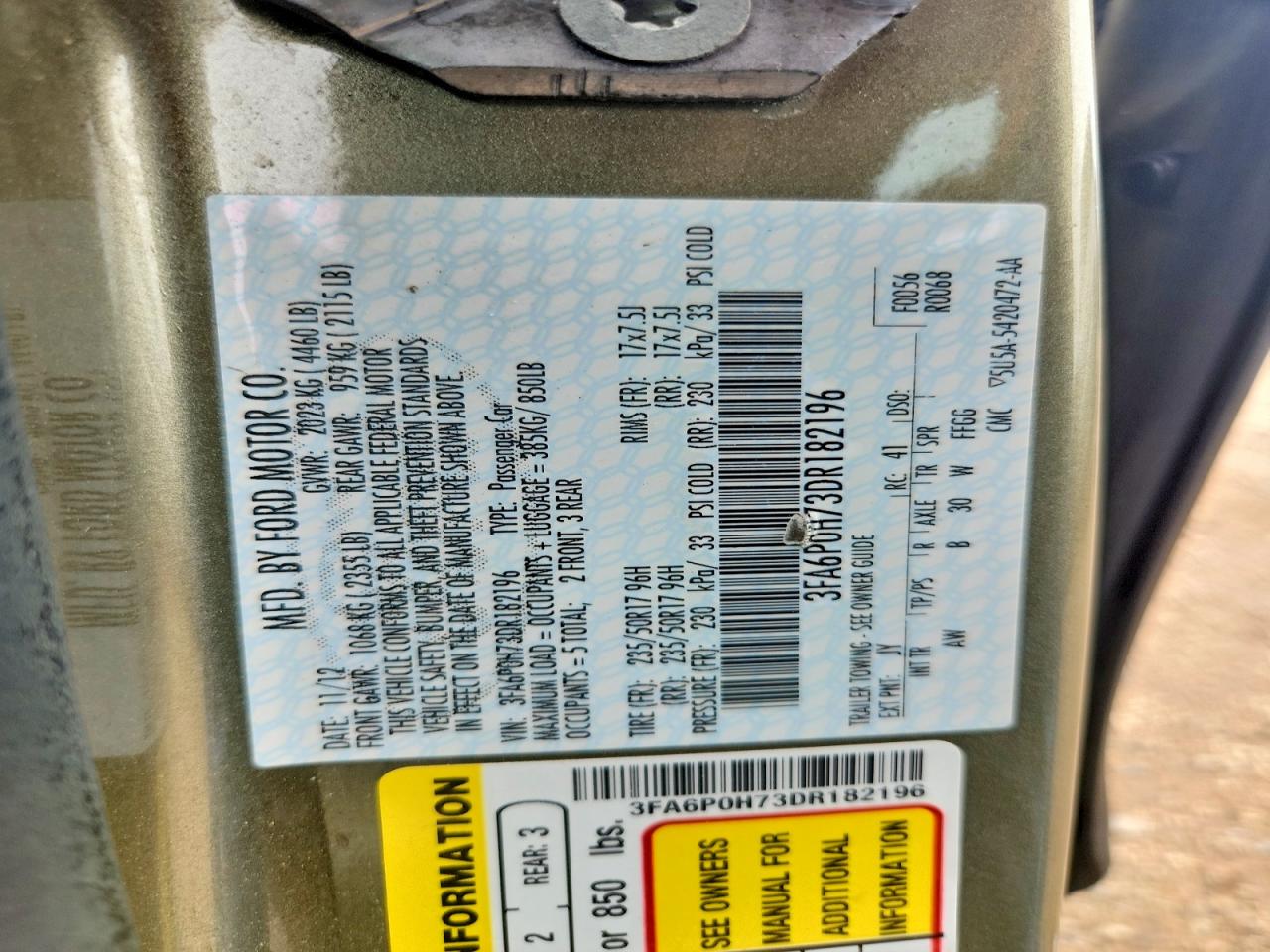 2013 FORD FUSION SE photo 23