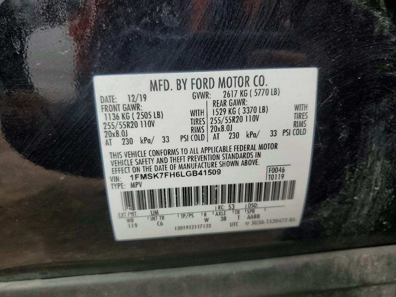 2020 FORD EXPLORER LIMITED photo 25