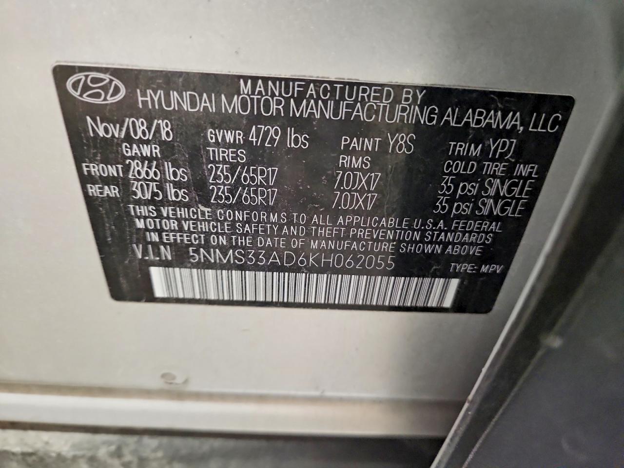 2019 HYUNDAI SANTA FE SEL 2.4L photo 25
