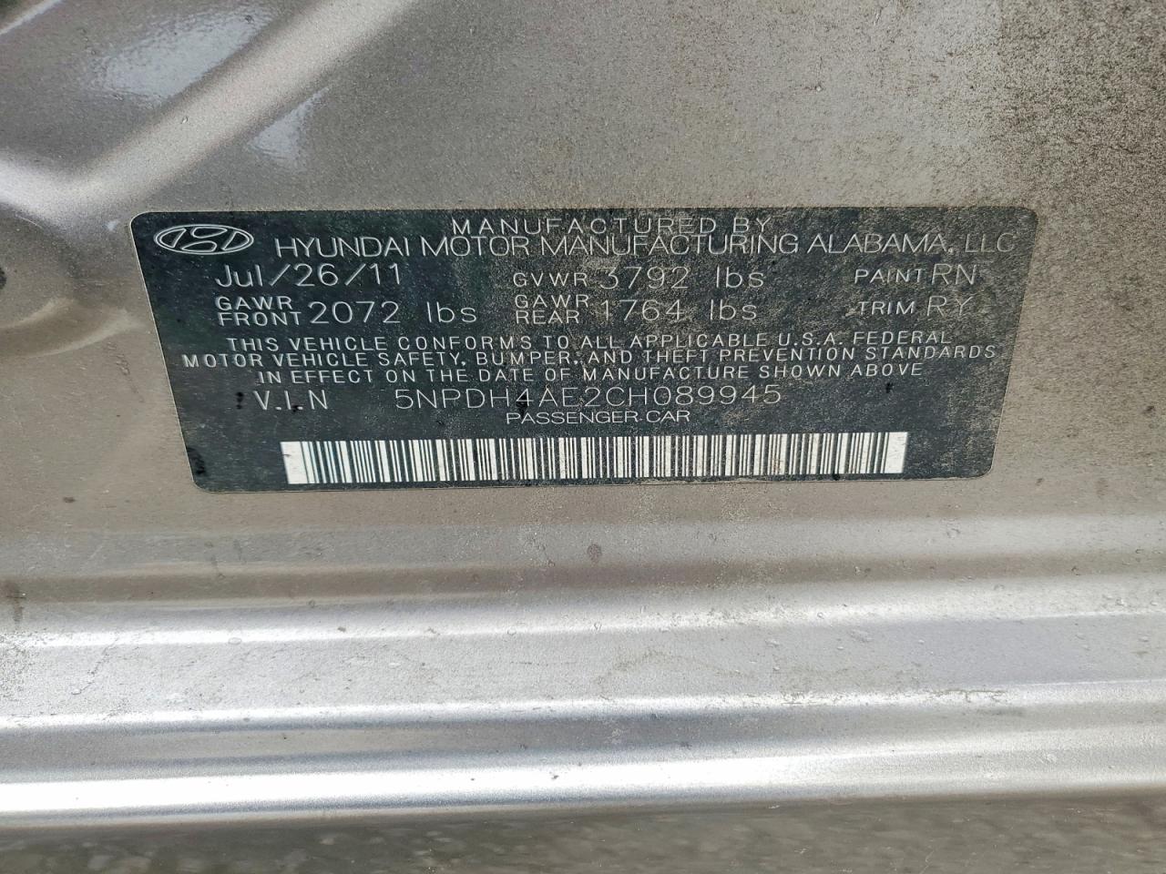 2012 HYUNDAI ELANTRA LIMITED photo 25