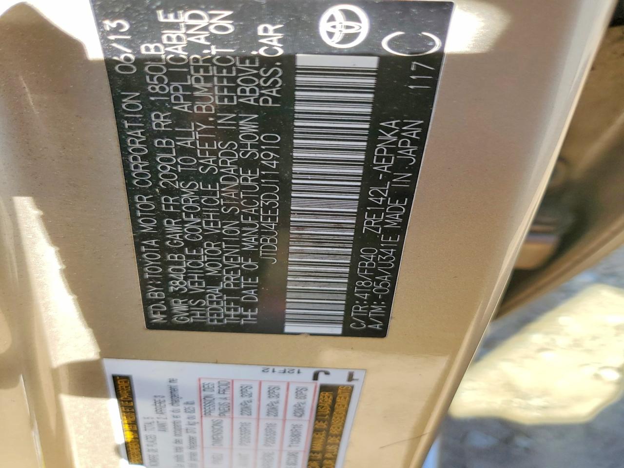 2013 TOYOTA COROLLA LE photo 12