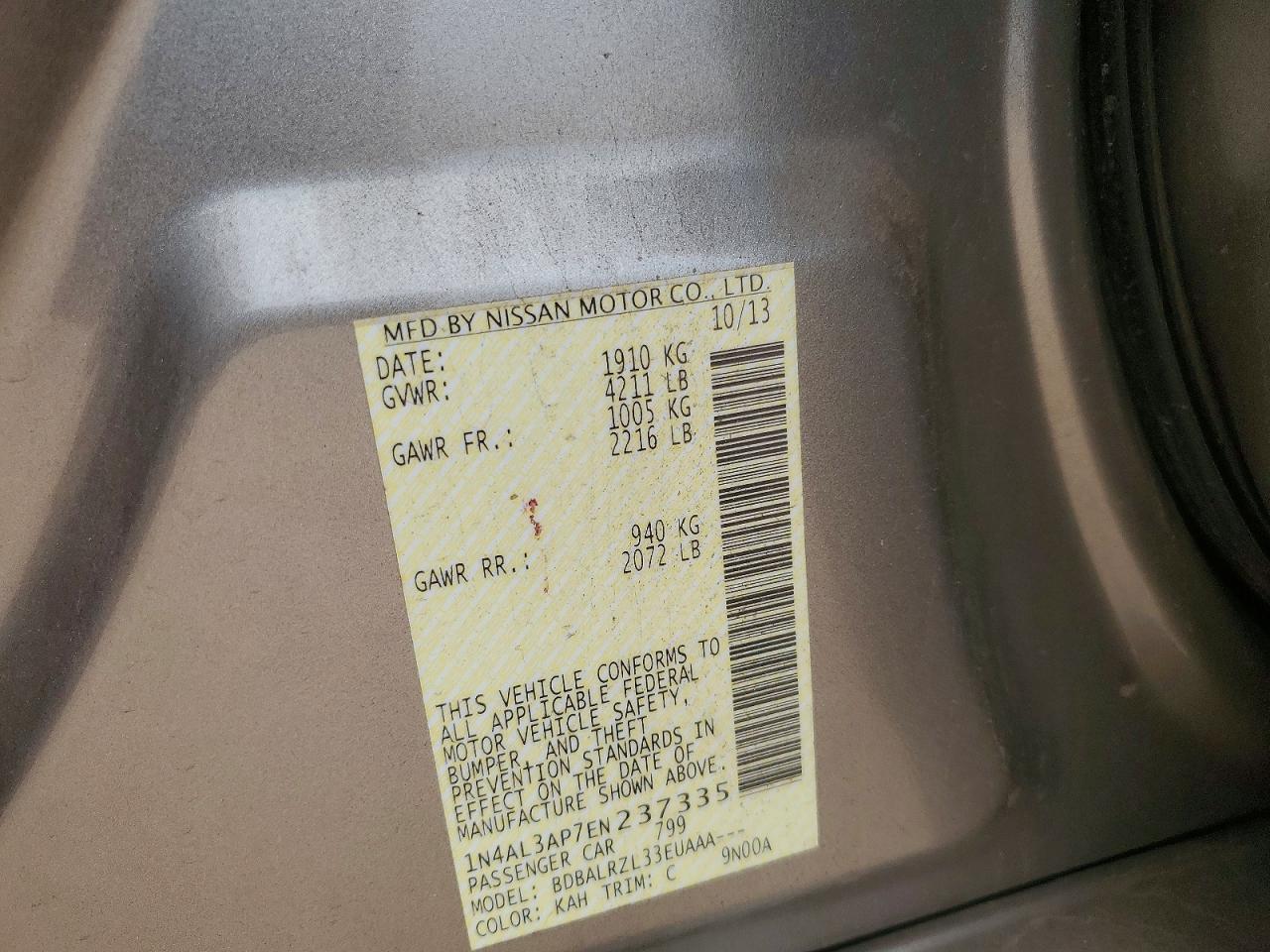 2014 NISSAN ALTIMA 2.5 S photo 25