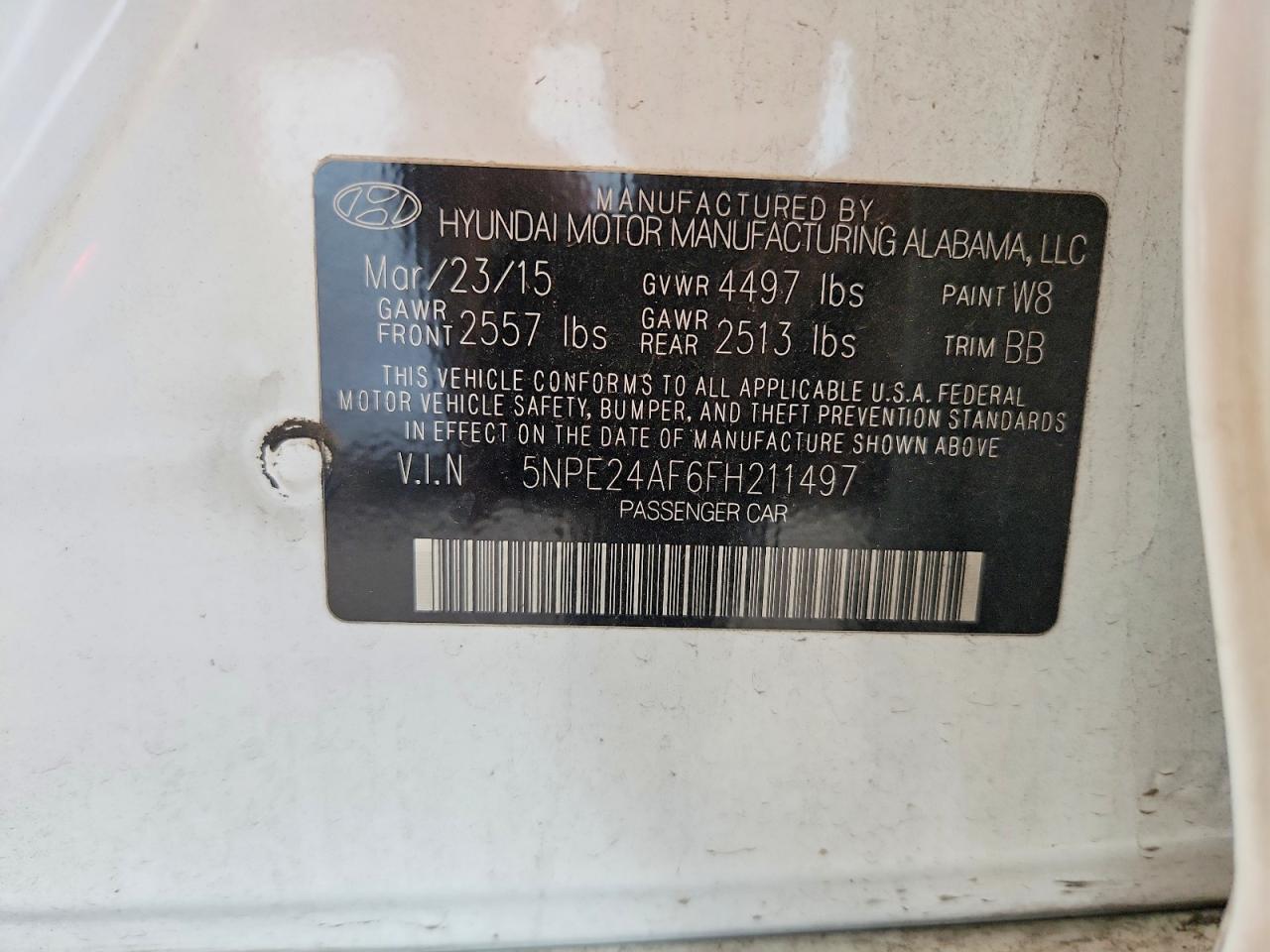 2015 HYUNDAI SONATA SE photo 23