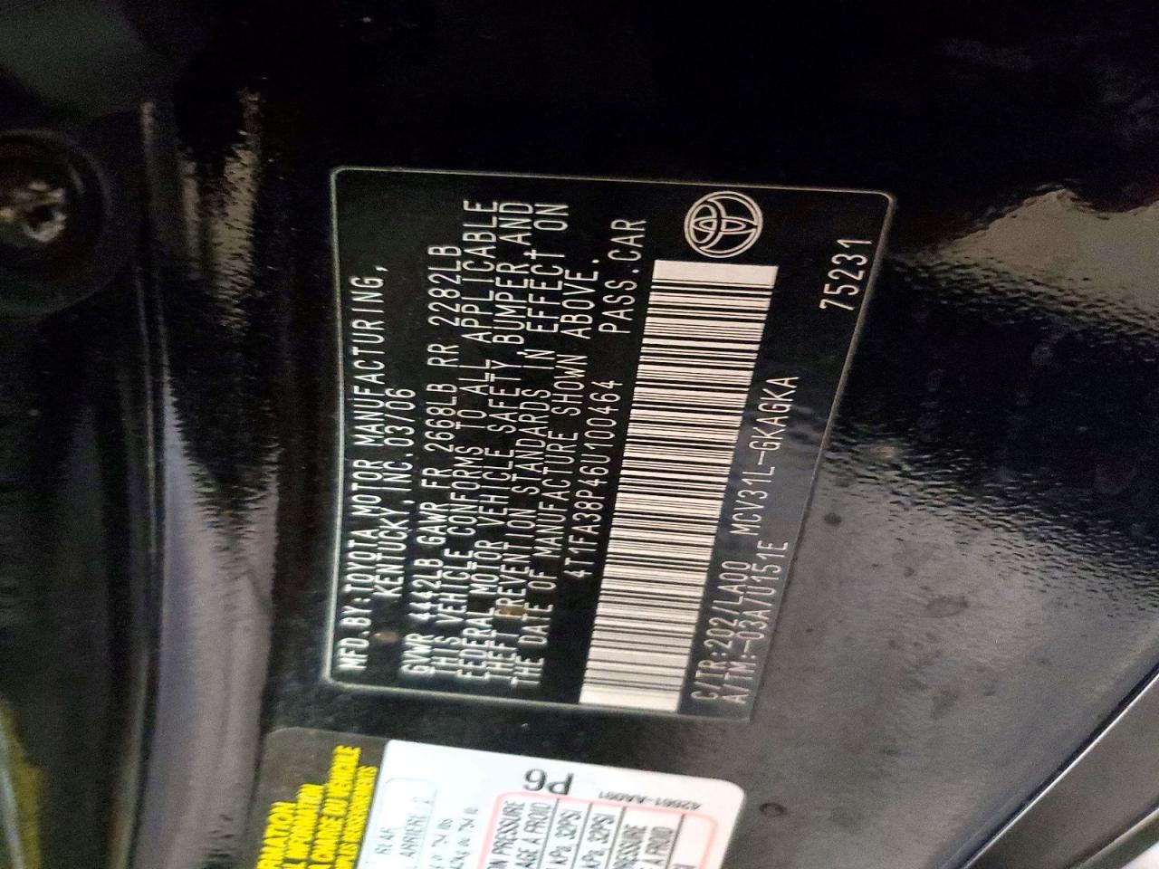 2006 TOYOTA CAMRY SOLARA SLE V6 photo 23