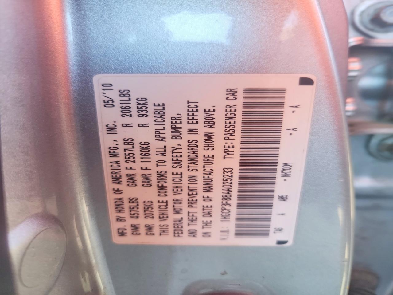 2010 HONDA ACCORD EXL photo 23