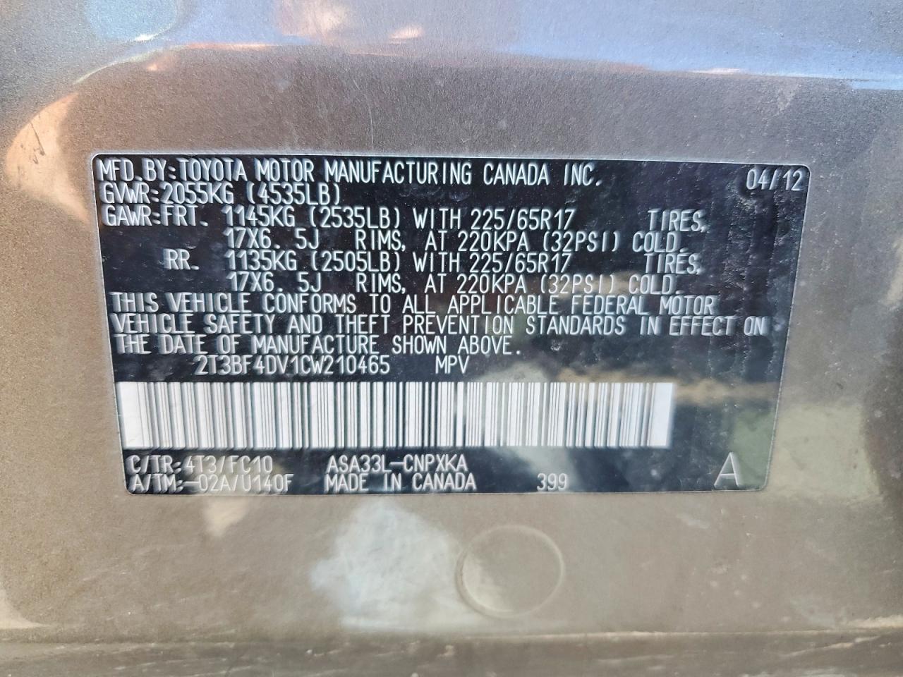 2012 TOYOTA RAV4 BASE photo 23