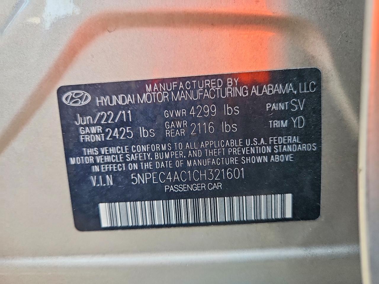 2012 HYUNDAI SONATA LIMITED photo 23