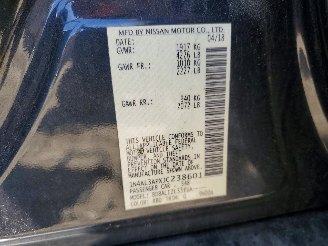 2018 NISSAN ALTIMA 2.5 SV photo 25
