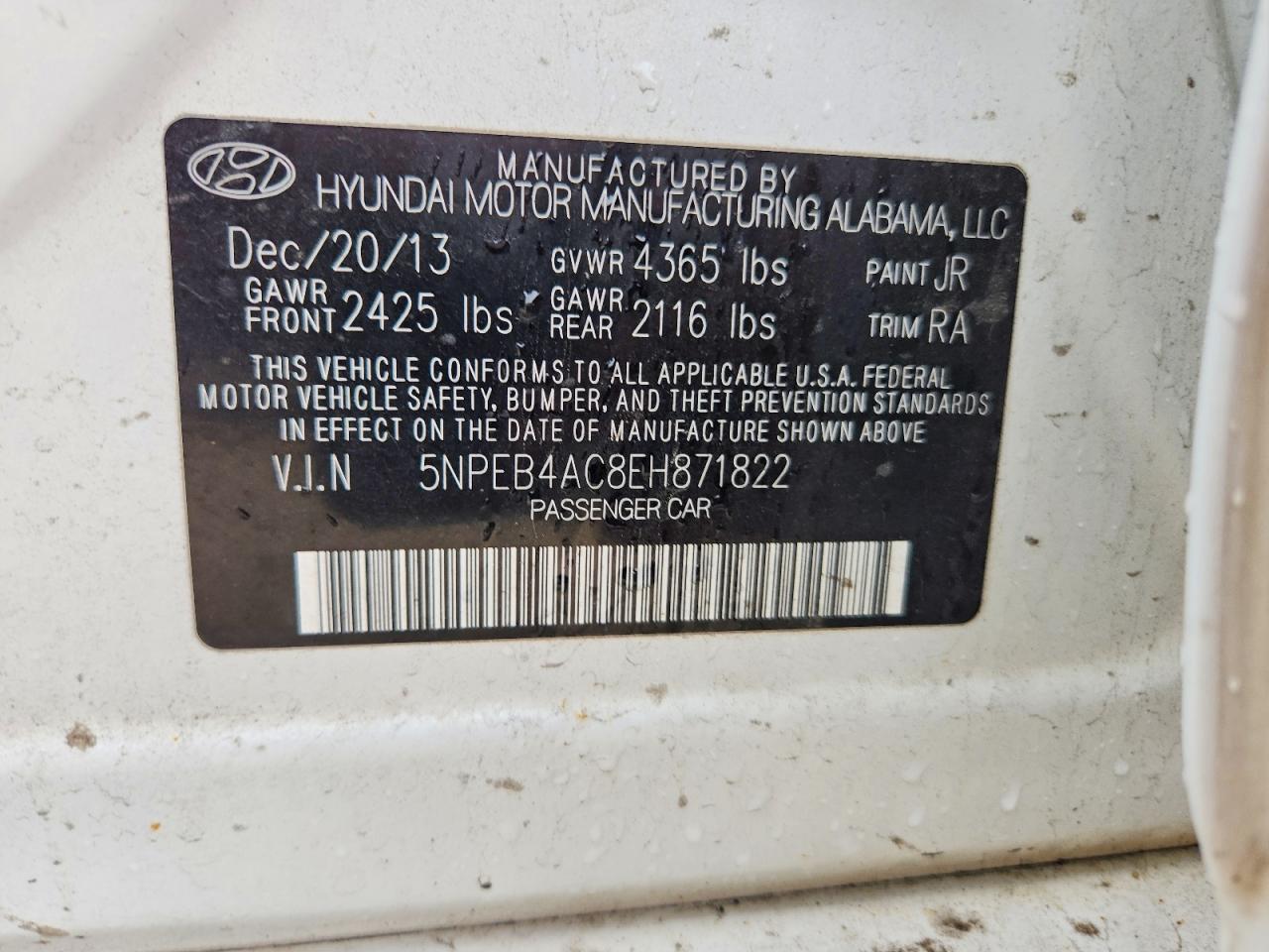 2014 HYUNDAI SONATA GLS photo 23