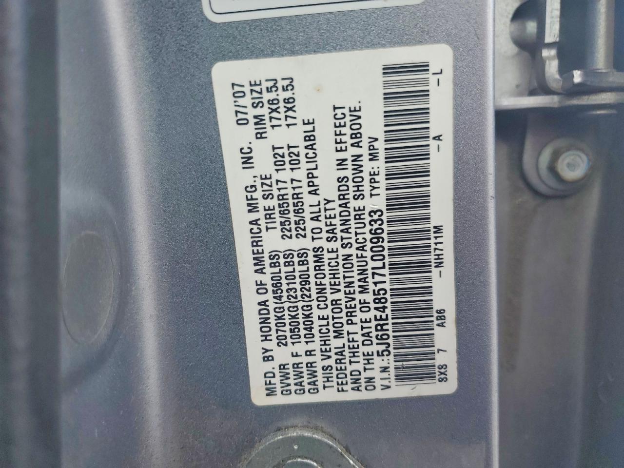 2007 HONDA CR-V EX photo 37