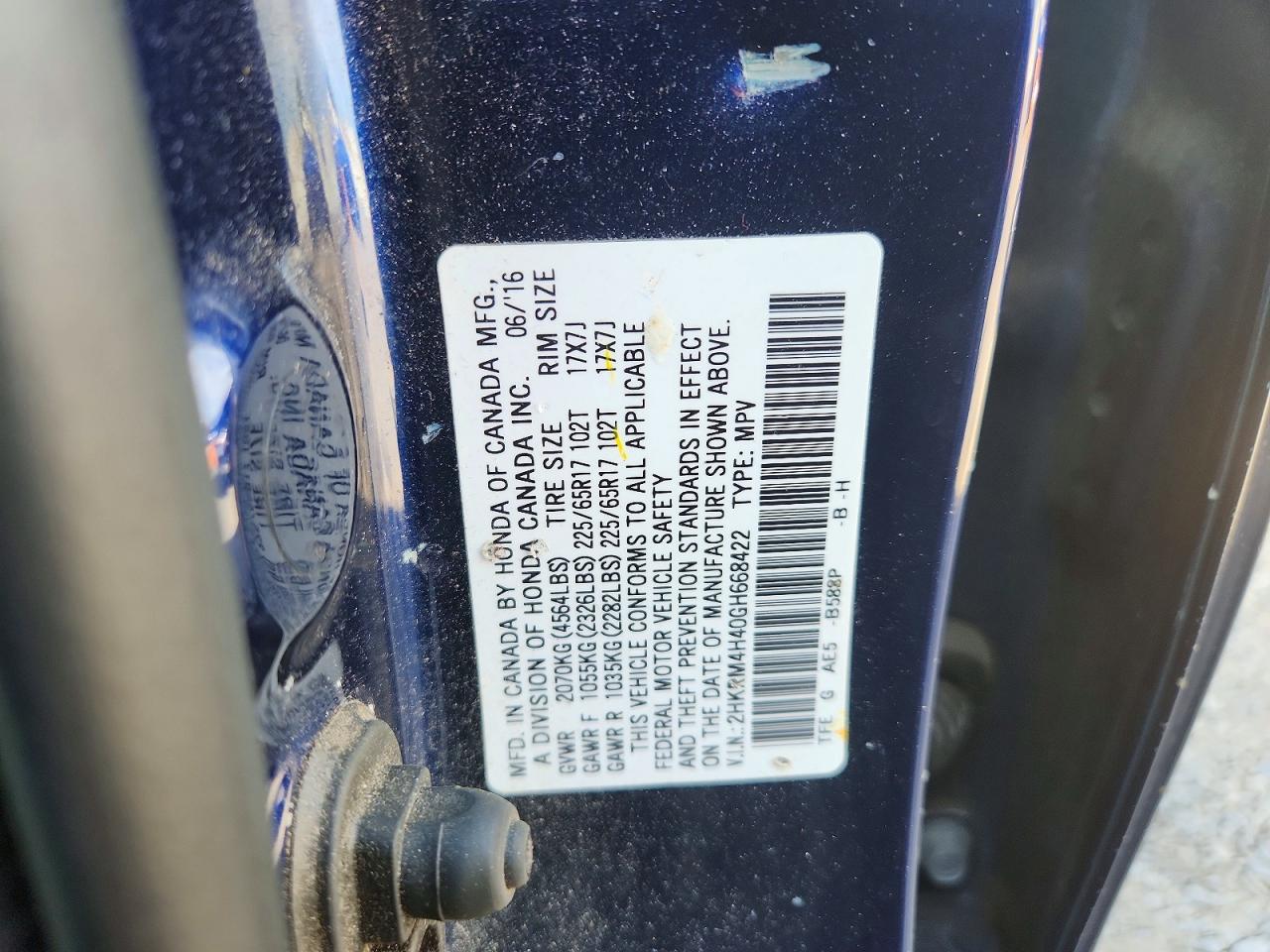 2016 HONDA CR-V SE photo 27
