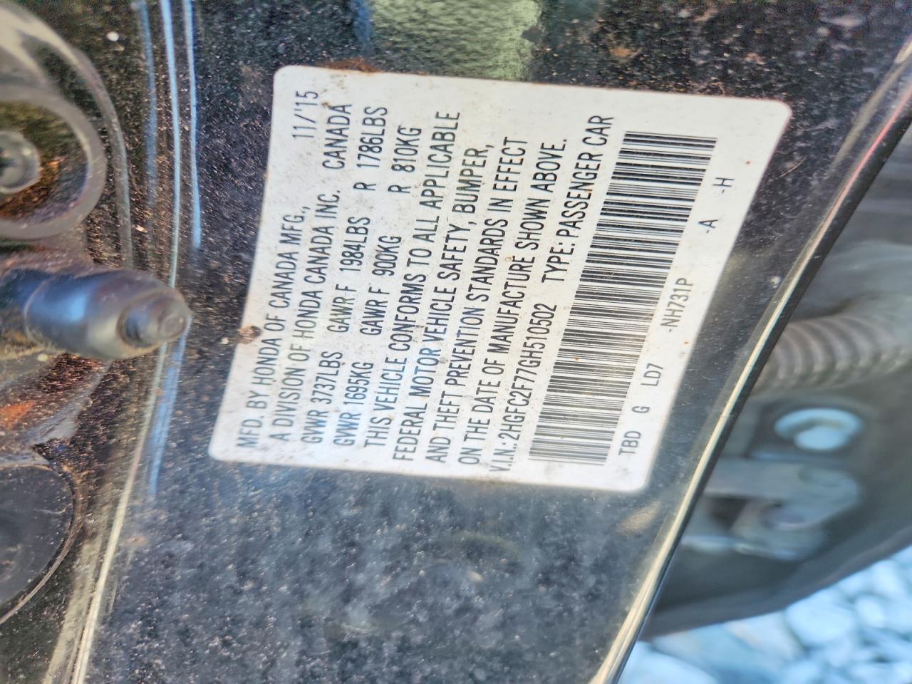 2016 HONDA CIVIC EX photo 23