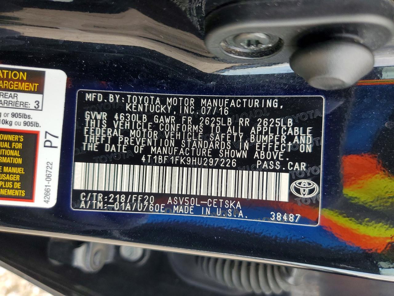 2017 TOYOTA CAMRY SE photo 37