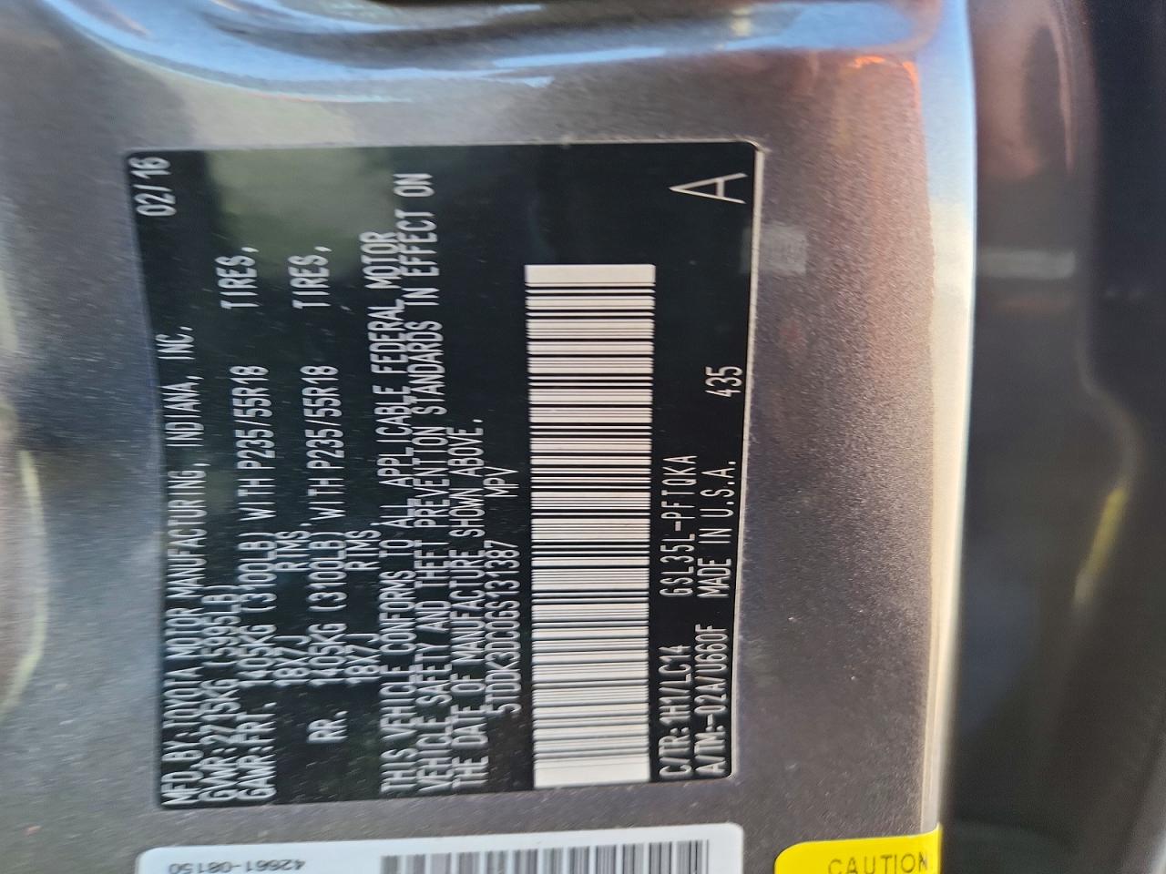 2016 TOYOTA SIENNA XLE PREMIUM 7-PASSENGER photo 23