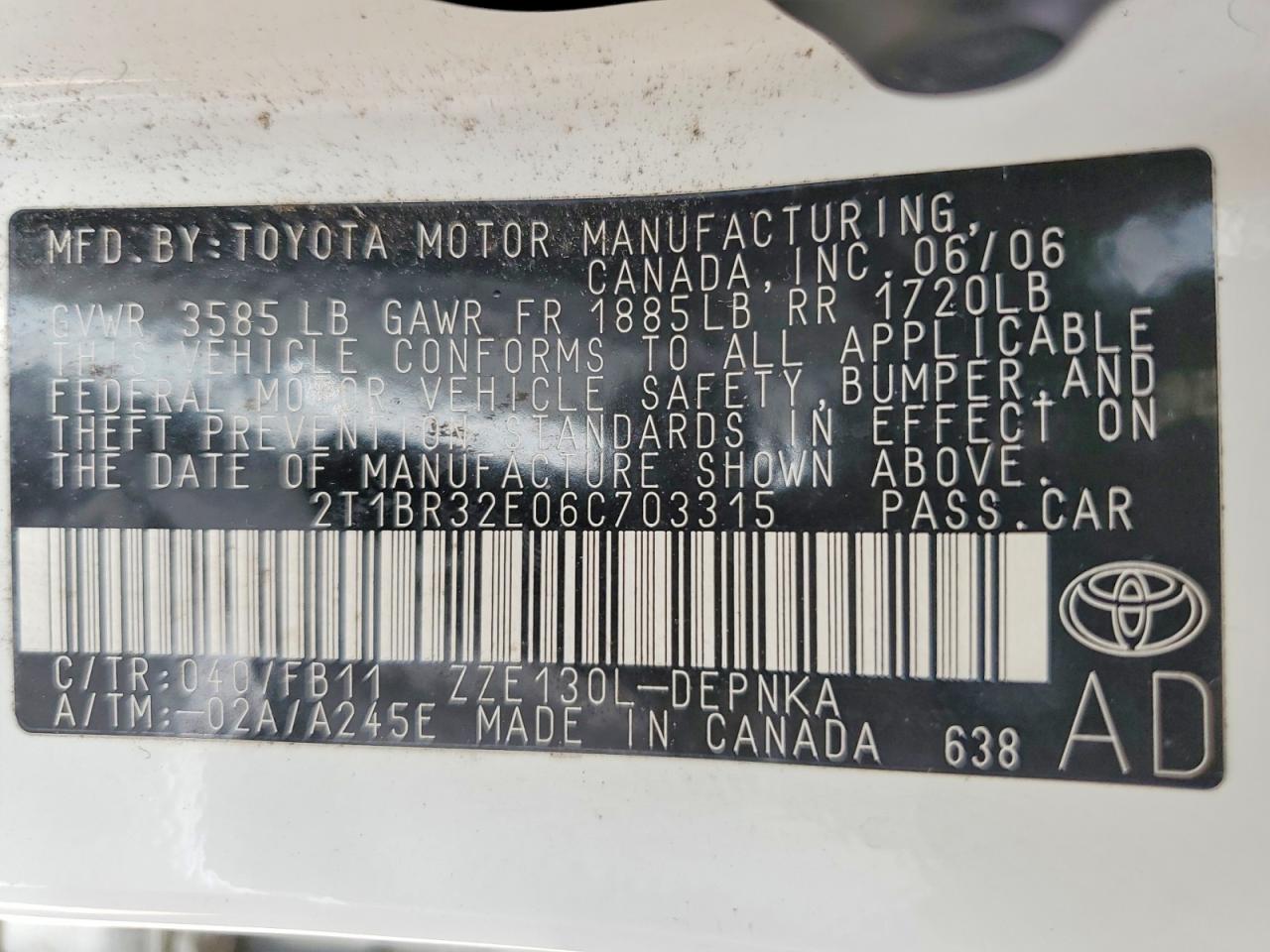 2006 TOYOTA COROLLA LE photo 34