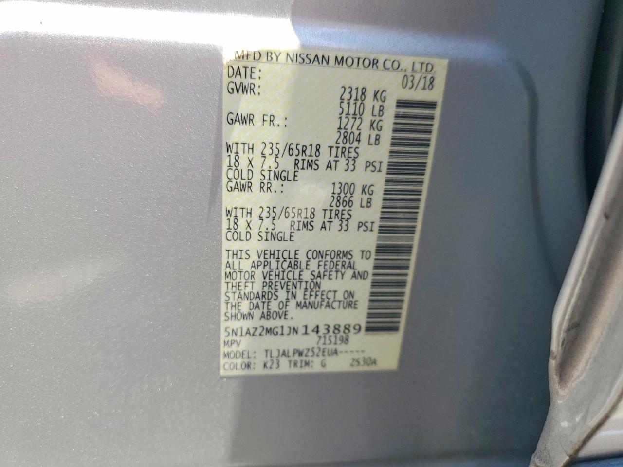 2018 NISSAN MURANO S photo 27