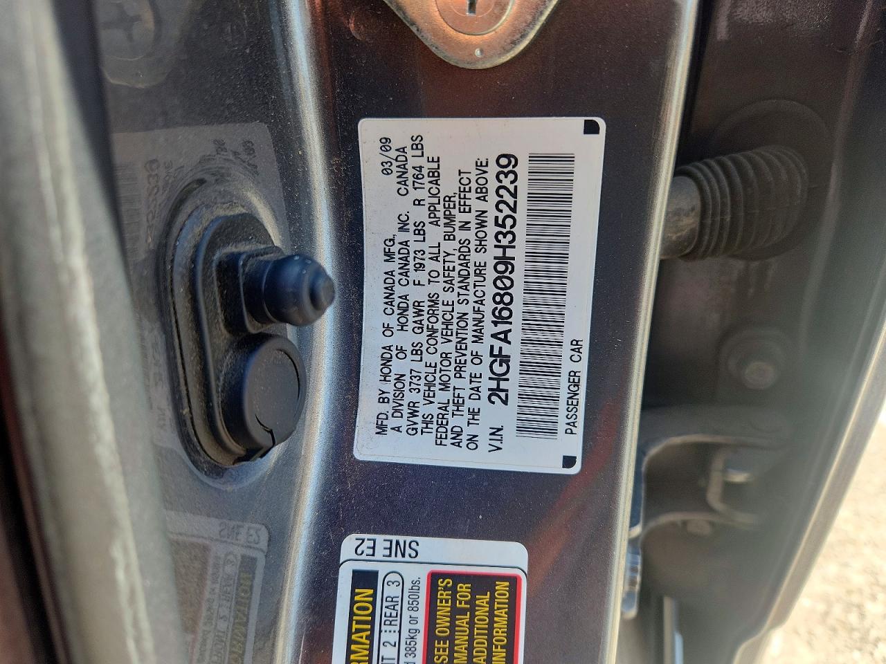 2009 HONDA CIVIC EX photo 23
