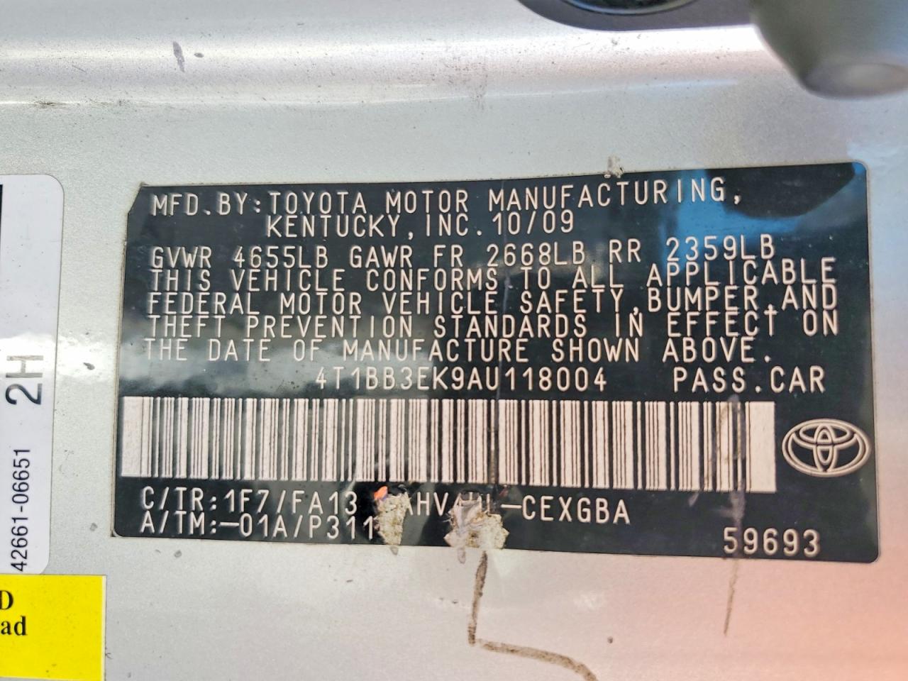 2010 TOYOTA CAMRY HYBRID photo 34