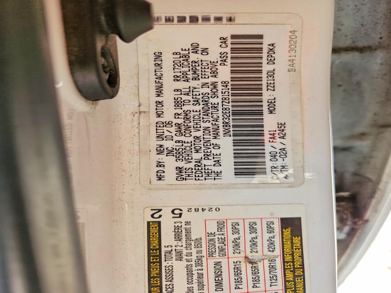 2007 TOYOTA COROLLA CE photo 12