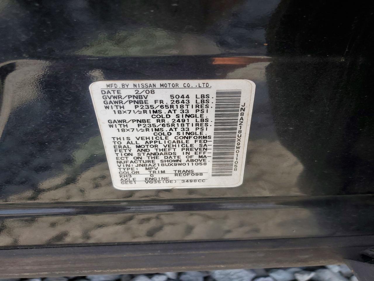 2009 NISSAN MURANO S photo 37