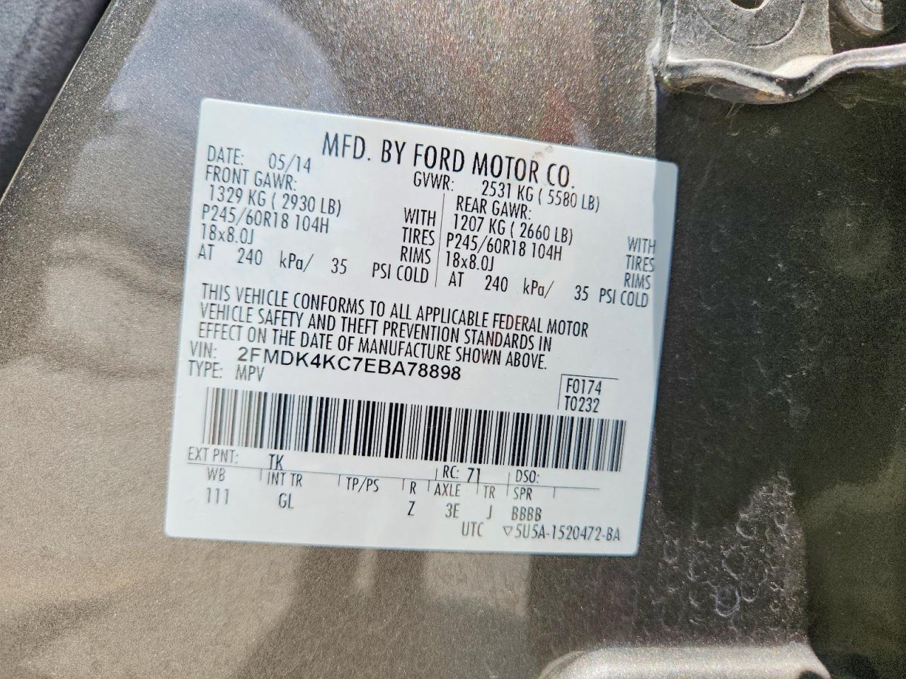 2014 FORD EDGE LIMITED photo 25