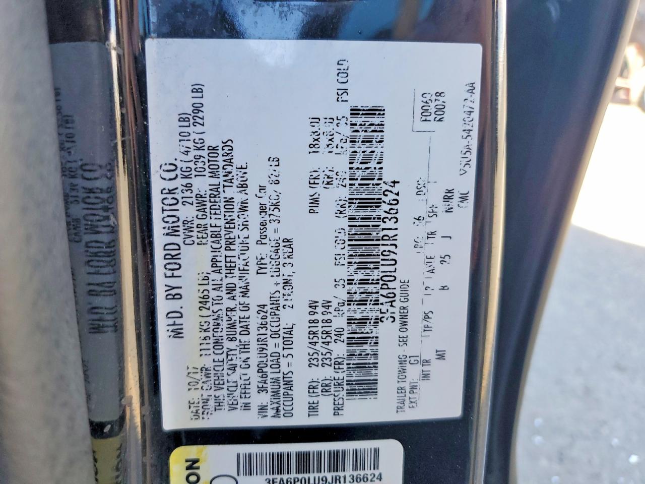 2018 FORD FUSION SE HYBRID photo 12