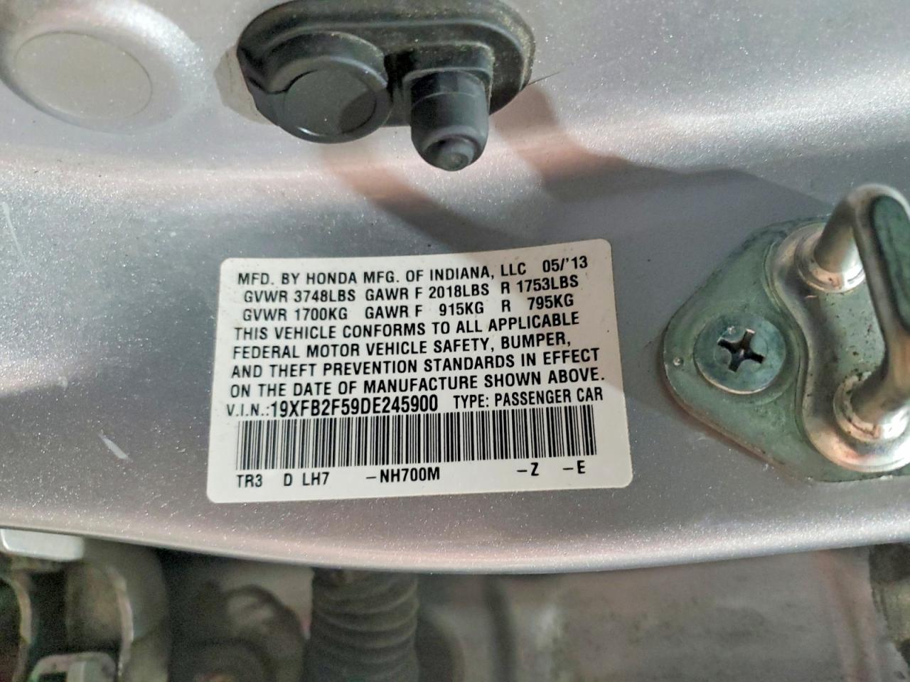 2013 HONDA CIVIC LX photo 23