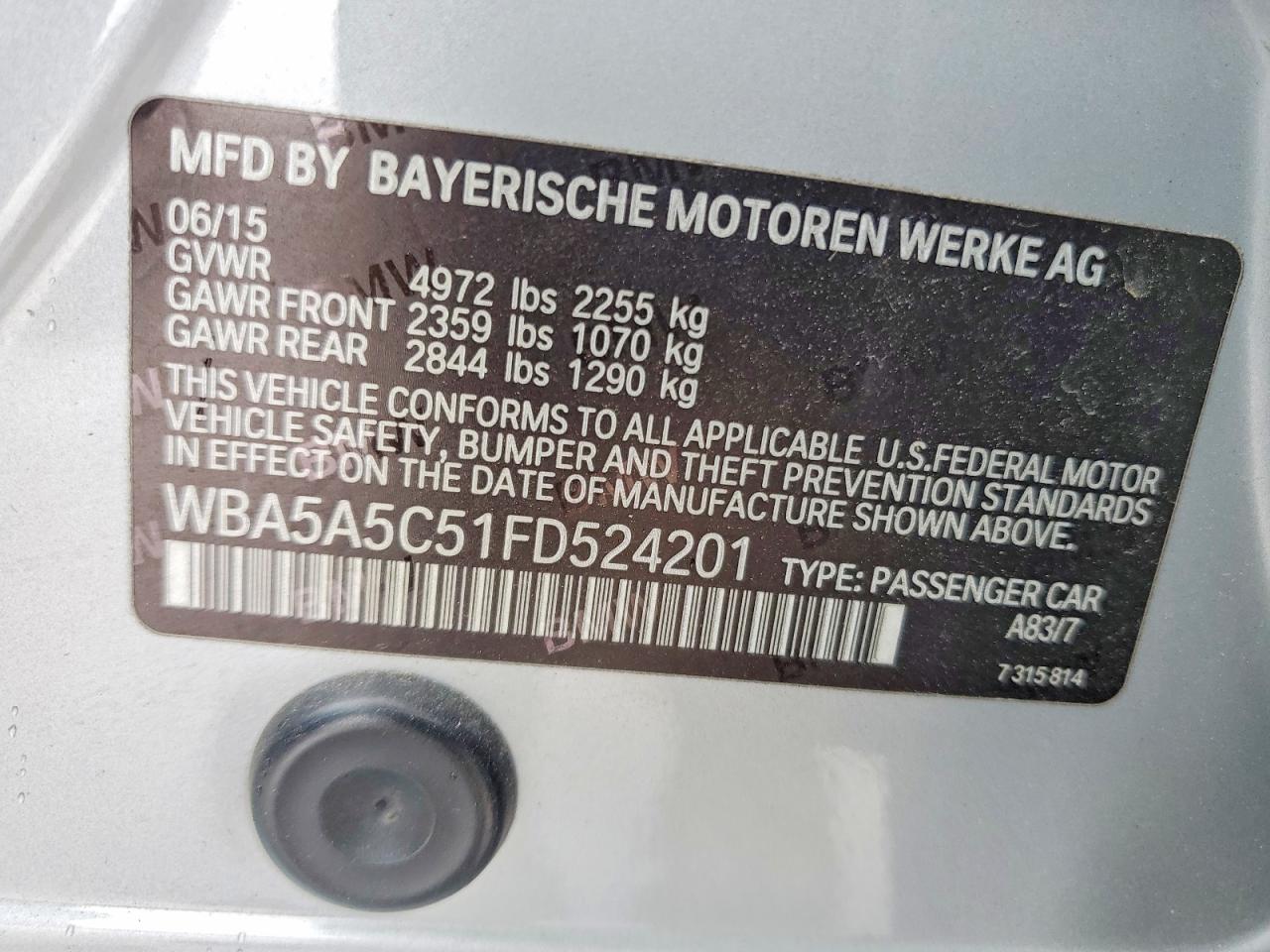2015 BMW 528 I photo 37