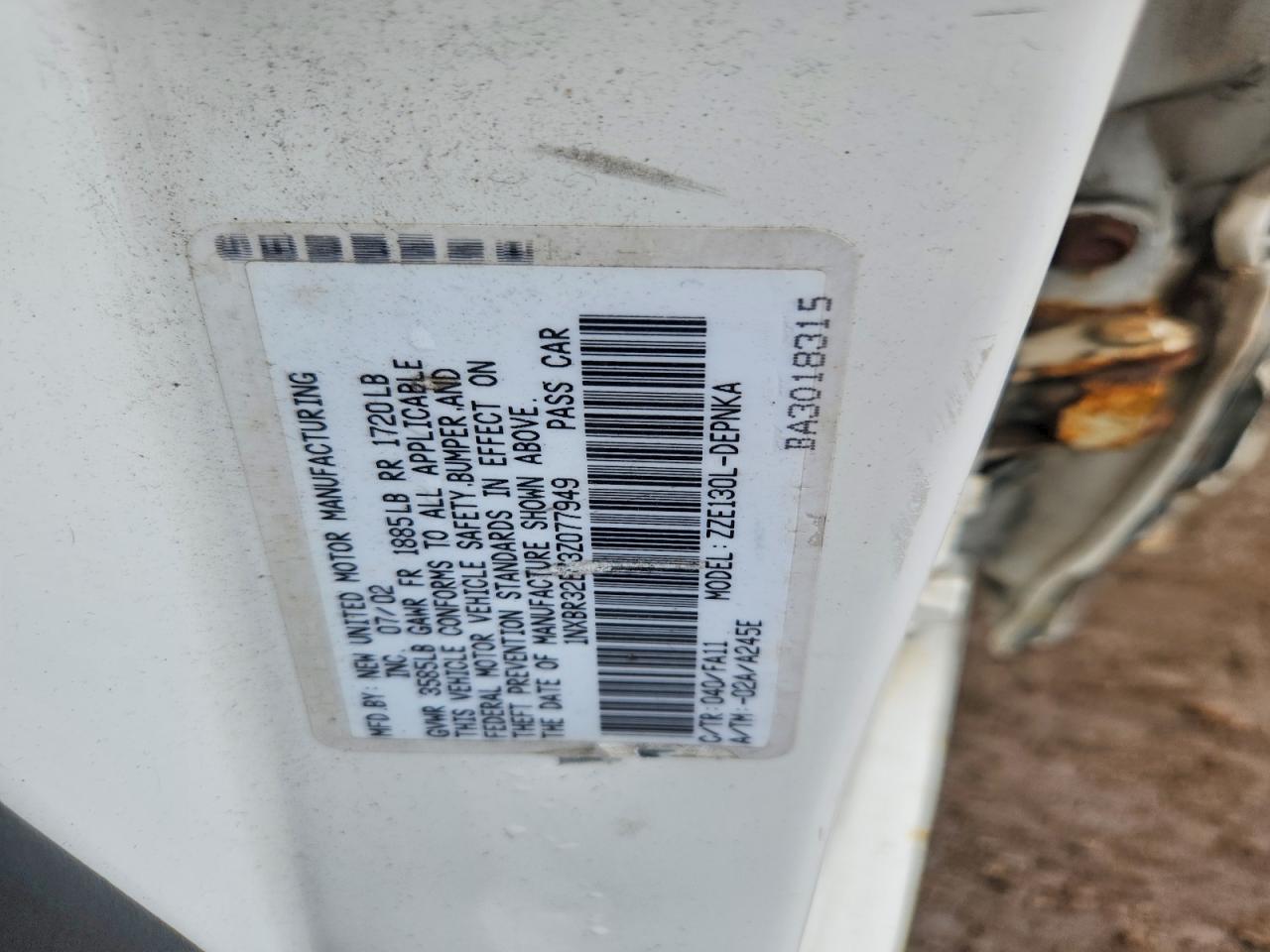 2003 TOYOTA COROLLA LE photo 23