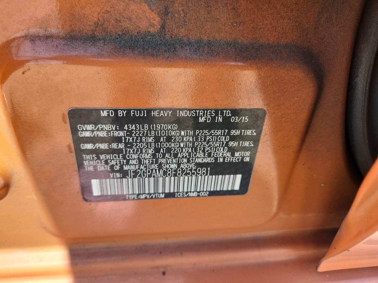 2015 SUBARU XV CROSSTREK 2.0 LIMITED photo 34