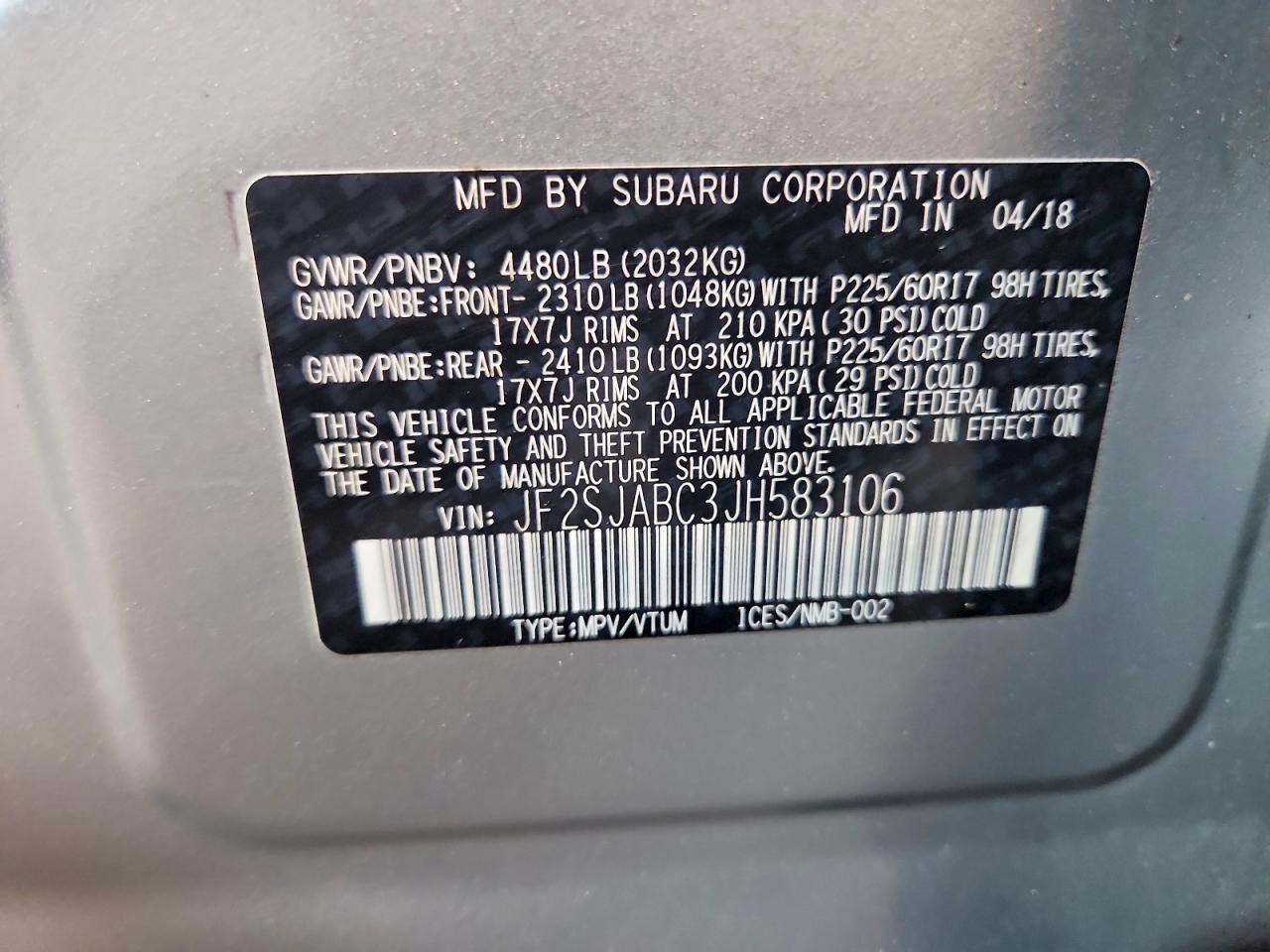 2018 SUBARU FORESTER 2.5I photo 27